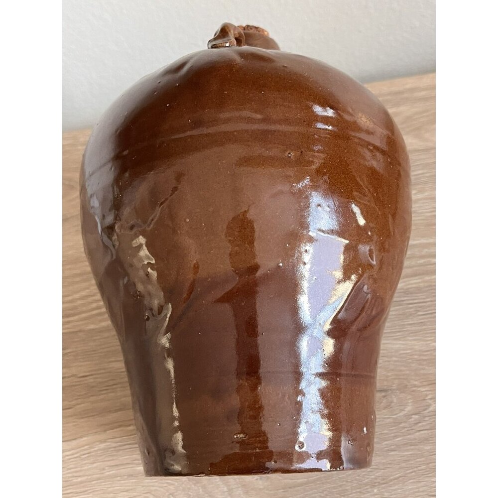 Vintage 8-1/2" Pottery Brown Glazed Rice Wine Bottle Jug w/ Cork Chinese Asian - Picture 4 of 15